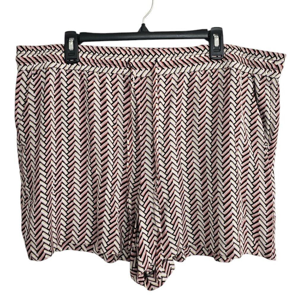 Loft Geometric 70s Chevron Stripe Relaxed Fit Drawstrings Shorts